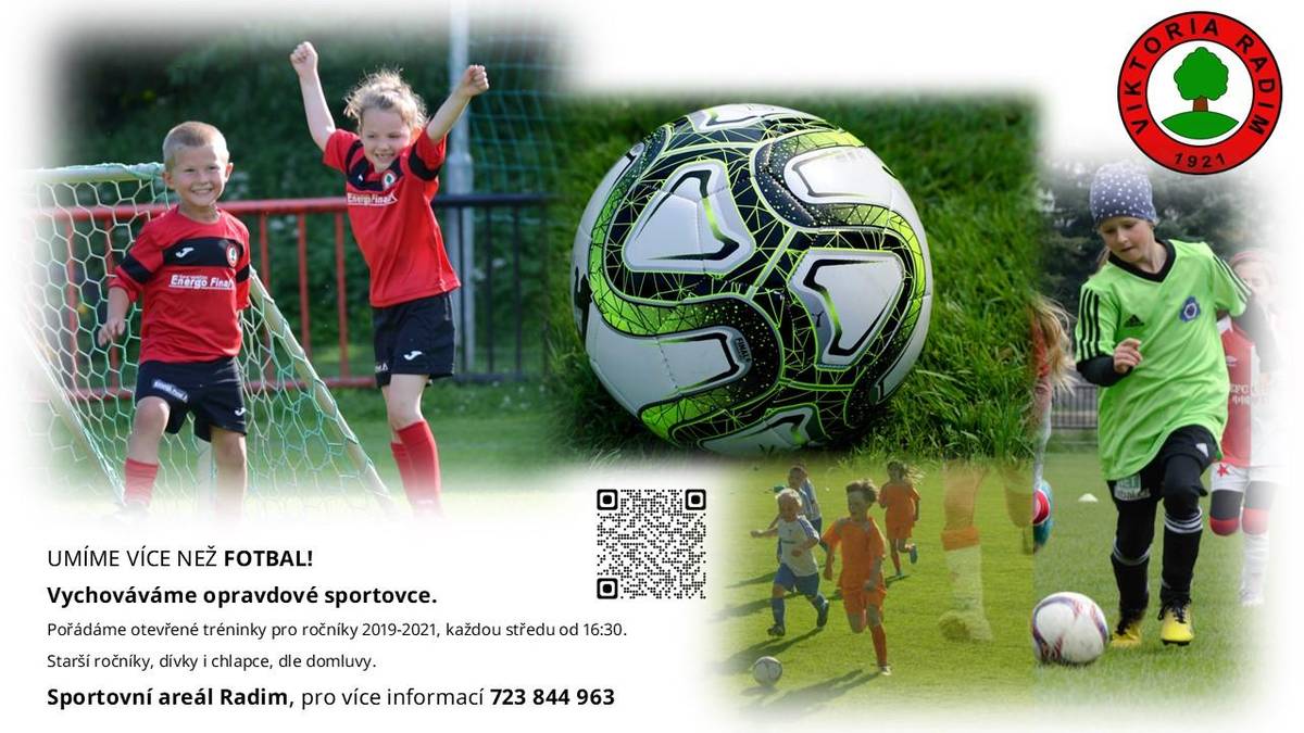 Viktoria Radim pořádá otevřené tréninky pro ročníky 2019 - 2021, každý pátek od 16:30