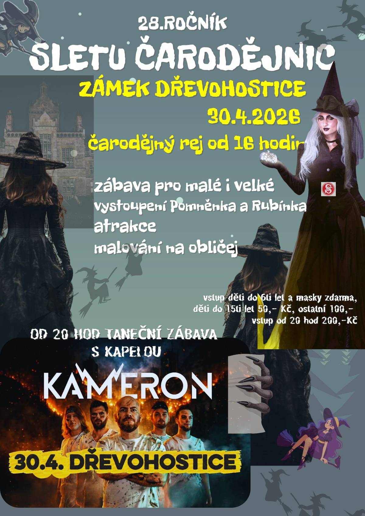 28. ročník Sletu čarodejnic - zámek Dřevohostice 30.4.2026.