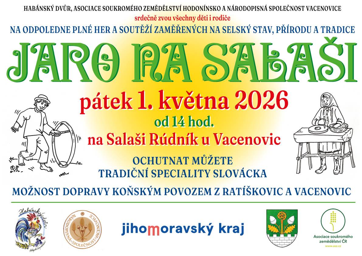 Akce se koná v pátek 1.5.2026 od 14.00 na salaši Rúdník u Vacenovic