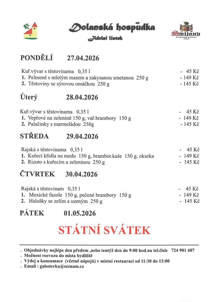 Jídelní lístek