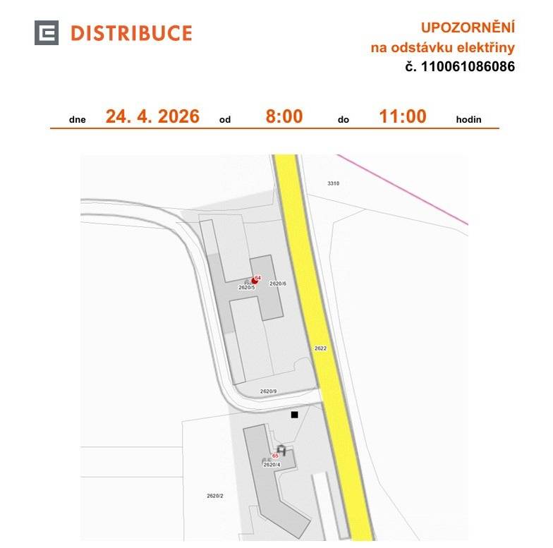 Plánovaná odstávka elektřiny na ulici Polská č. p. 64, Zlaté Hory