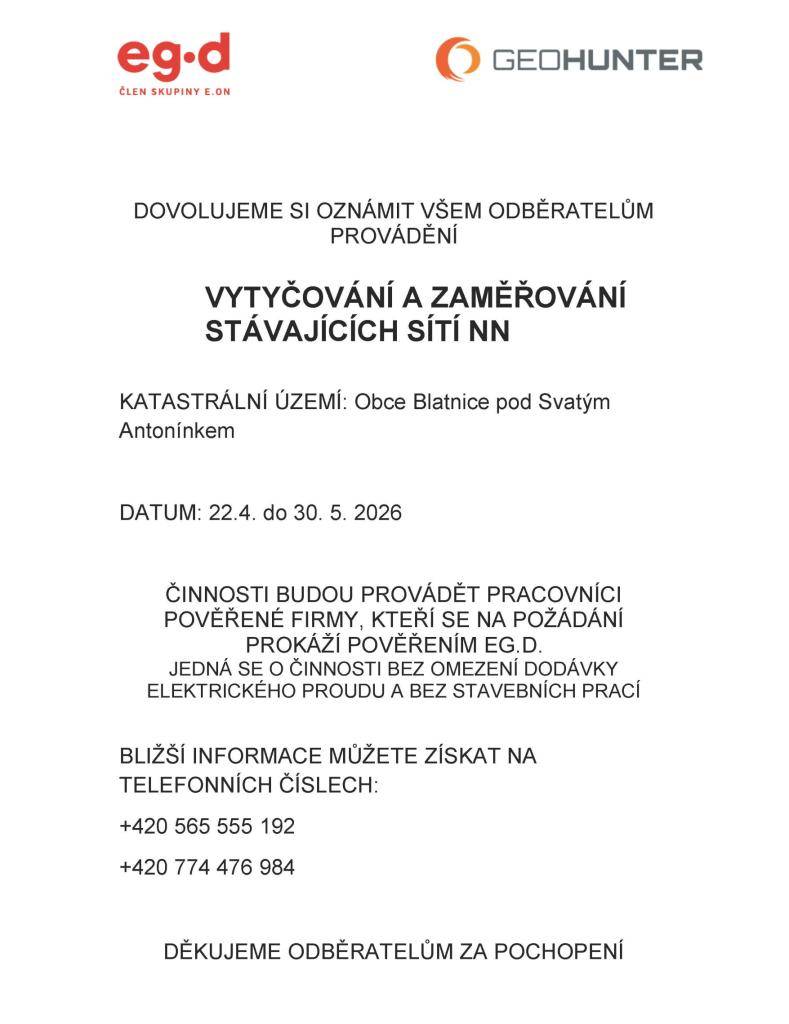 Upozornění pro občany