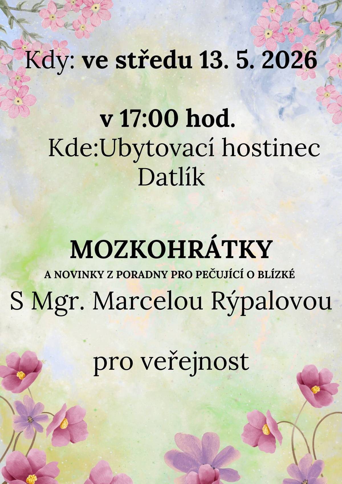 Mozkohrátky s Mgr. Marcelou Rýpalovou - 13.5.2026