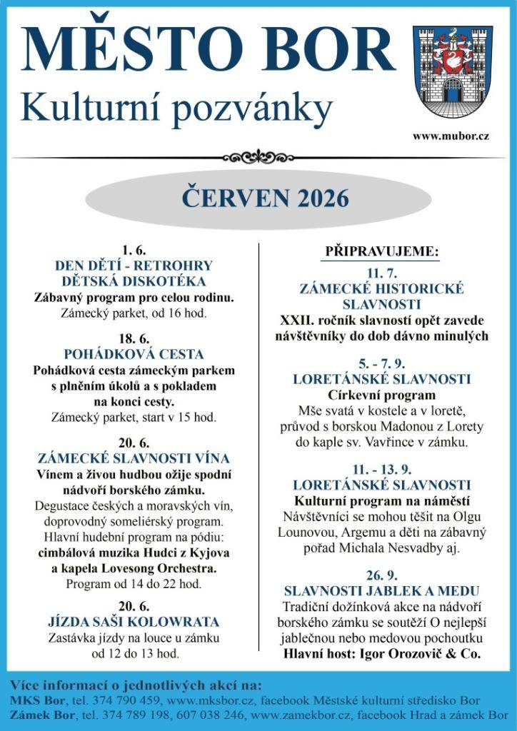 Kulturní pozvánky v měsíci červnu