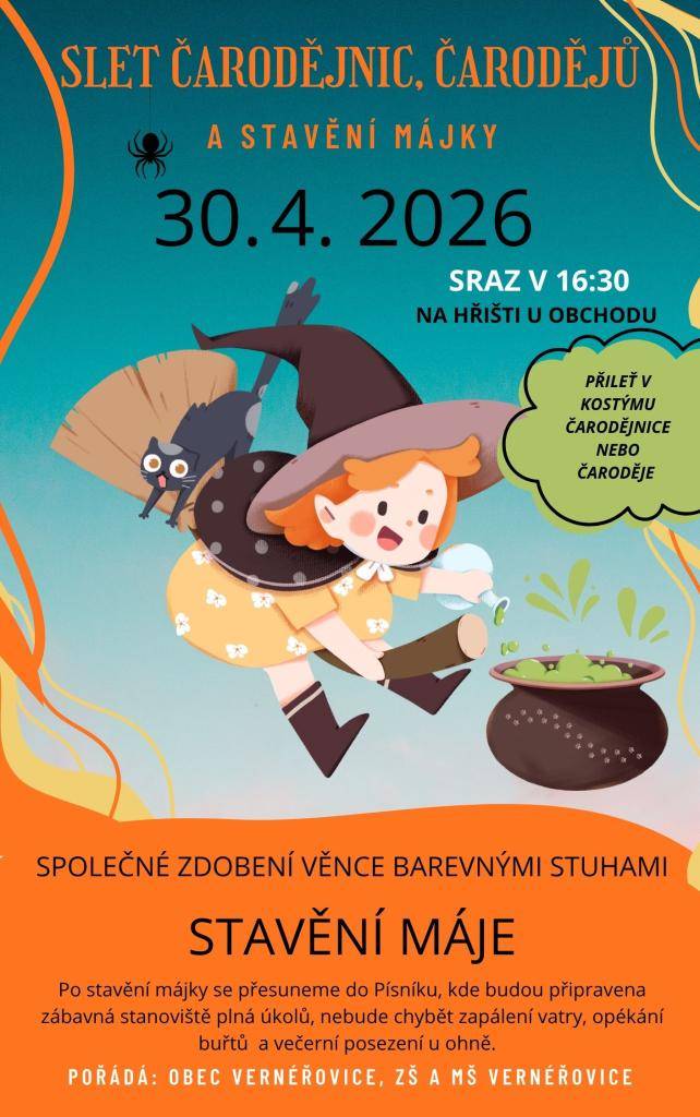 ČARODĚJNICE a STAVĚNÍ MÁJKY 30.4.2026