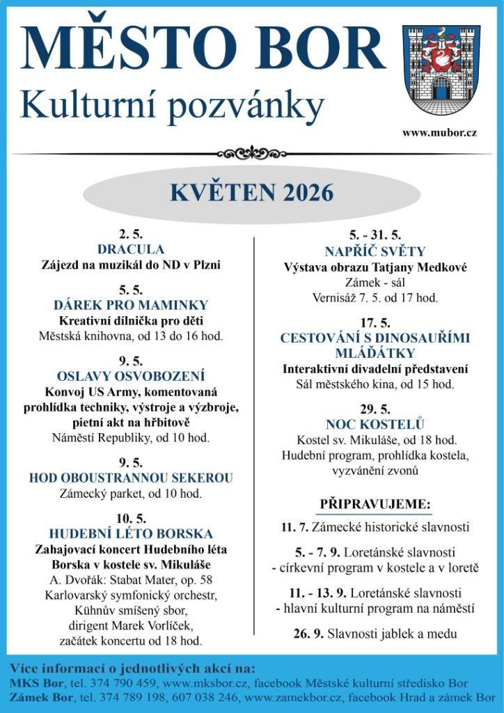Kulturní pozvánky v měsíci květnu