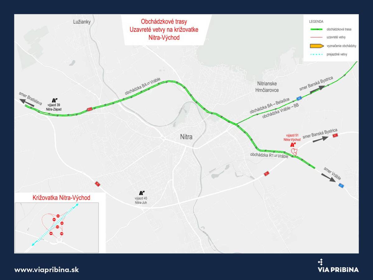 Vážení spoluobčania, dovoľujeme si Vás informovať o začiatku realizácie stavebných prác v križovatke Nitra - Západ (Lehota), ktorá sa začala dňa 19.04.2026.