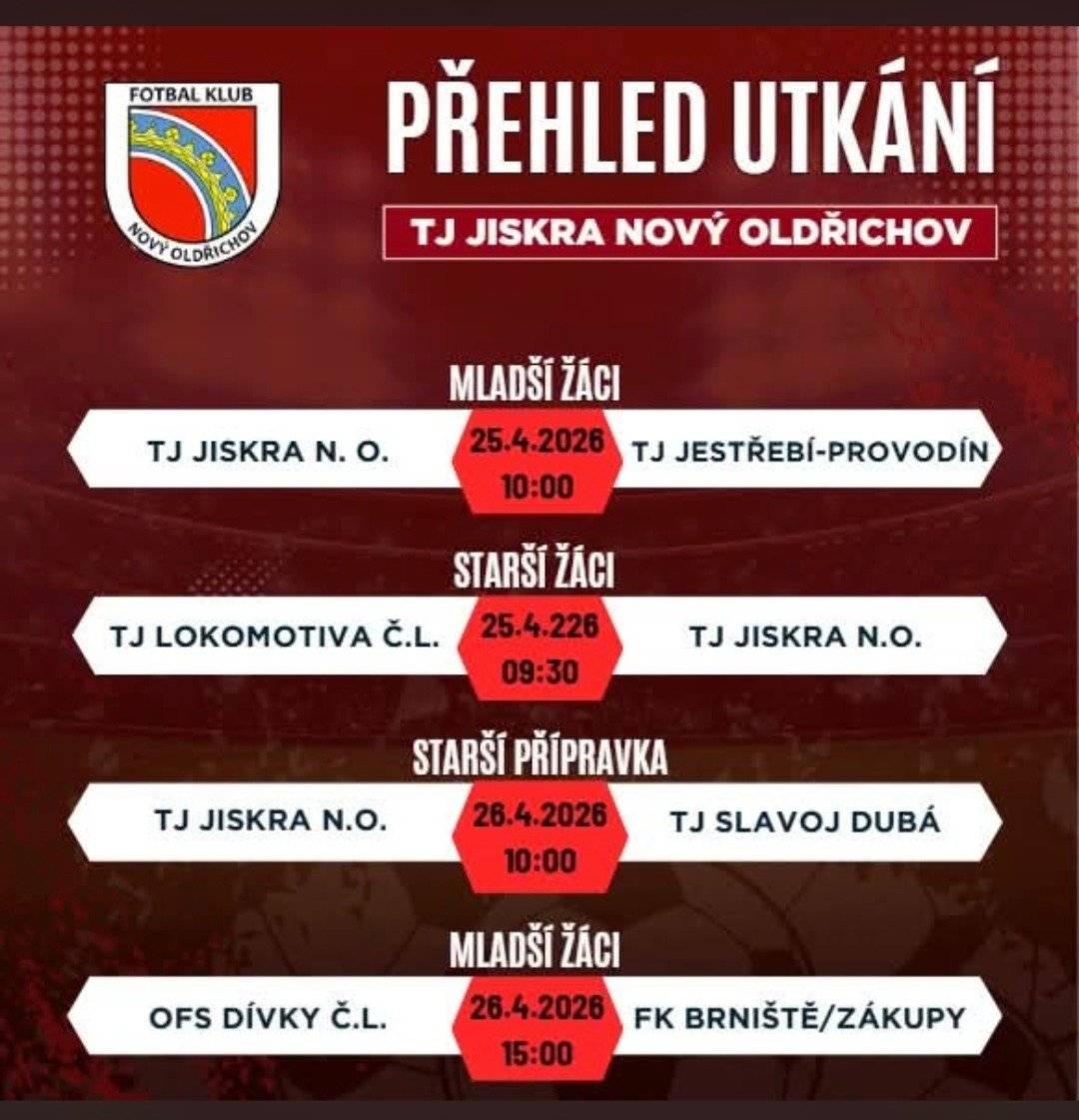 Srdečně vás zveme na fotbalová utkání, která se odehrají tento víkend.