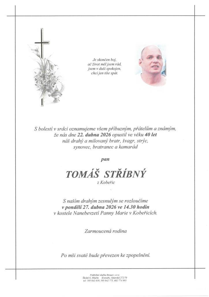 smuteční oznámení