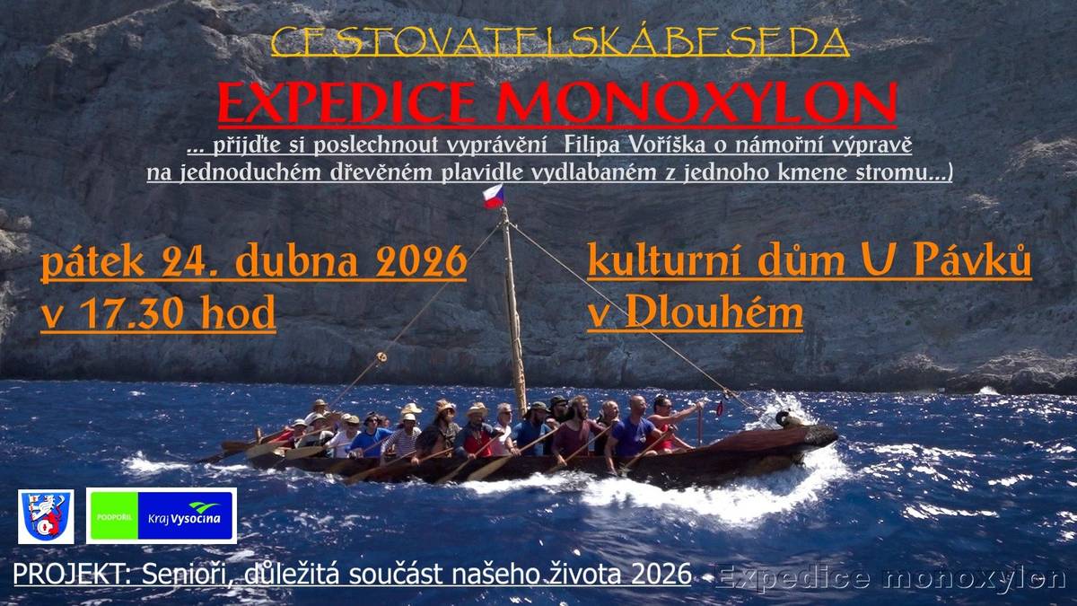 1. Obecní knihovna bude v tomto týdnu otevřena ve středu 22. 4. v čase 17:00 - 18:00.  Ve čtvrtek otevřeno nebude.  Děkuji za pochopení. Alena Vetýšková    2. Pozvánka na cestovatelskou besedu do Dlouhého. Více informací najdete na přiloženém letáku.