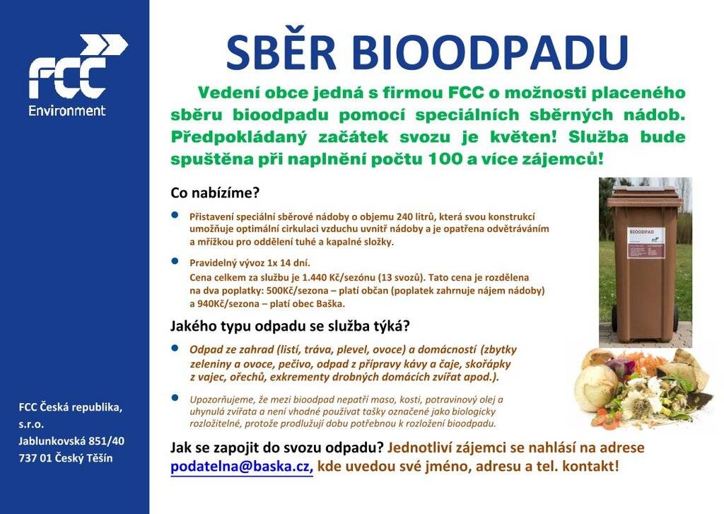 Máte daleko od domu umístění obecního kontejneru na trávu? Nemáte prostor na vlastní kompostér? Kosíte jen malou travnatou plochu své zahrady? Nemáte možnost dopravit trávu do kontejneru nebo na sběrný dvůr? Zde Vám nabízíme řešení...