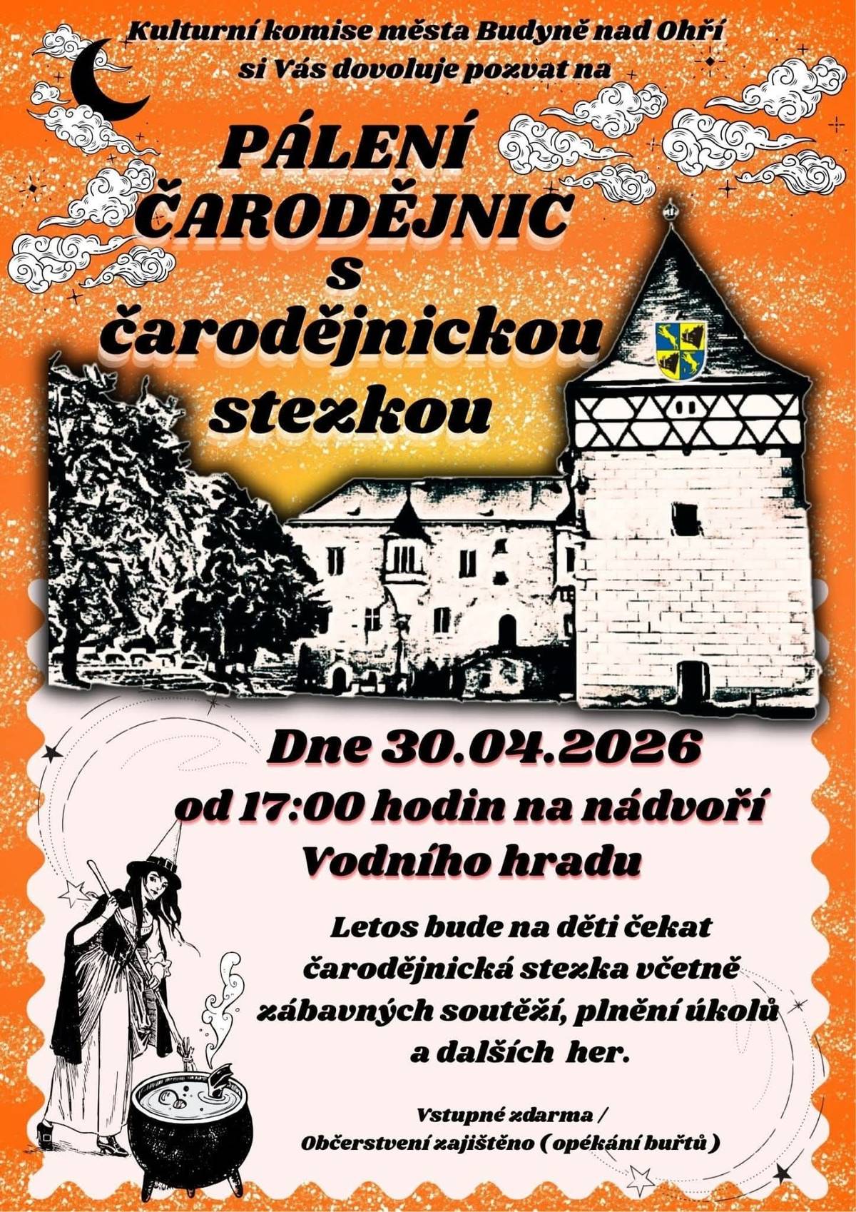 Upozorňujeme, že letos se nekoná slavnostní průvod městem – celý program proběhne na nádvoří Vodního hradu. Buřtíky i sladká odměna pro děti jsou zajištěny Kulturní komisí města. Těšíme se na Vaši účast.