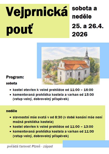 Farnost Plzeň - západ Vás zve na pouťový program v kostele sv. Vojtěcha.