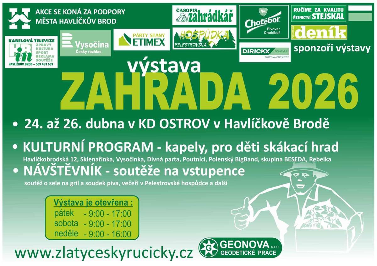 Připomínáme konání výstavy 24.-26.4., bohatý program, soutěž...