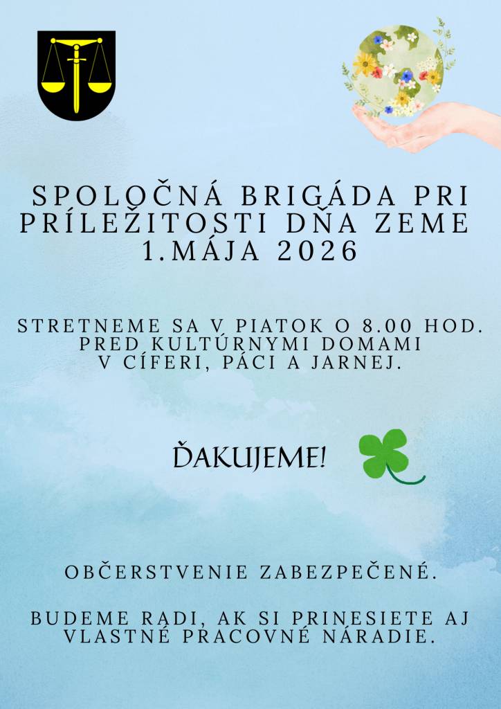 Príďte nám pomôcť skrášliť našu obec!   Budeme radi, ak si prinesiete aj vlastné náradie. Každá ruka pomôže – tešíme sa na vás!