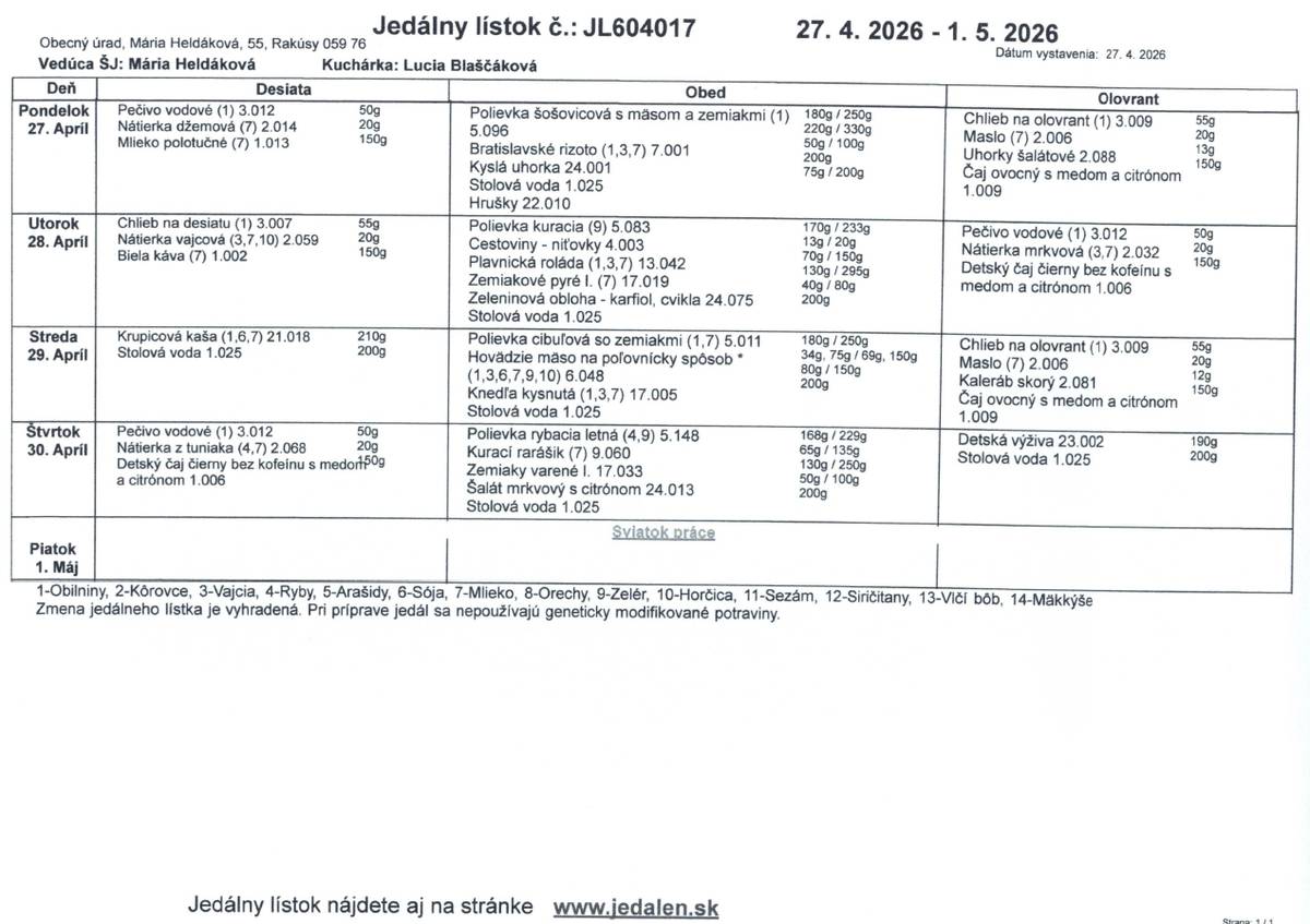 27. 4. 2026 - 1. 5. 2026