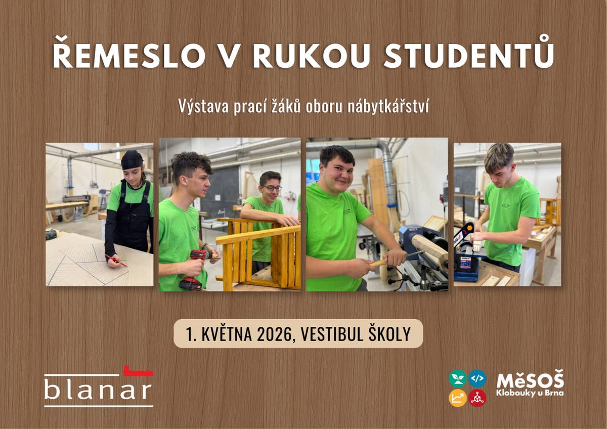 Na výstavě prací žáků oboru nábytkářství se můžete těšit na ukázky různých projektů a výrobků, které studenti vytvořili. Akce se koná v prostorách školy a je určena pro širokou veřejnost, aby si mohli prohlédnout výsledky talentu a úsilí mladých lidí.