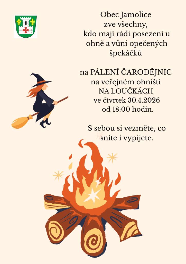 Pálení čarodějnic - veřejné ohniště Na Loučkcách 30.4.