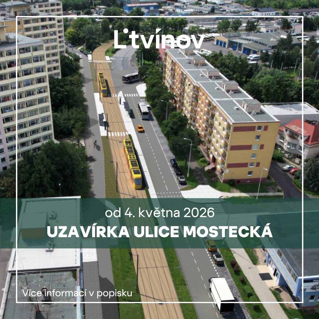 V souvislosti s pokračující modernizací tramvajové trati v Litvínově informuje DOPRAVNÍ PODNIK měst Mostu a Litvínova, a.s. veřejnost, že s platností od 4. května 2026 do odvolání (s předpokládaným koncem uzavírky v srpnu 2026) bude v Litvínově uzavřena místní komunikace ulice Mostecká, a to v úseku od odbočení do ulice Nádražní (odbočení blíže k centru města) až za vjezd do vozovny dopravního podniku. Tento úsek bude uzavřen pro veškerou dopravu s výjimkou autobusů veřejné hromadné dopravy, kterým bude průjezd umožněn. Možnost průjezdu z ulice Mostecké do ulice Nádražní (na parkoviště osobních vozidel u Nádraží ČD) a dále na silnici I/27 směr Lom zůstane v obou směrech zachován. Všechny objízdné trasy budou řádně vyznačeny přechodným dopravním značením. Prosíme řidiče i širokou veřejnost o zvýšenou pozornost při průjezdu dotčenými oblastmi a o respektování stanoveného značení. Za případné komplikace a nepříjemnosti způsobené těmito nezbytnými pracemi se omlouváme a děkujeme za Vaši trpělivost.