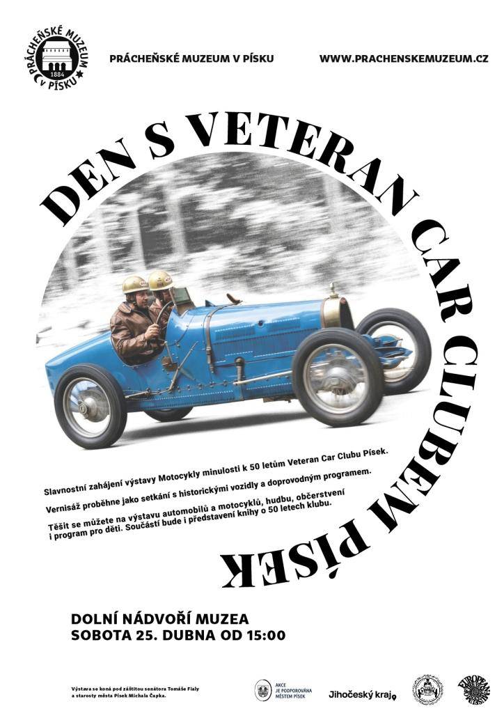 V Prachenském muzeu v Písku proběhne v sobotu 25. dubna 2026 slavnostní vernisáž výstavy věnované 50 letům Veteran Car Clubu Písek. Návštěvníci se mohou těšit na setkání s historickými vozidly, doprovodný program a občerstvení.
