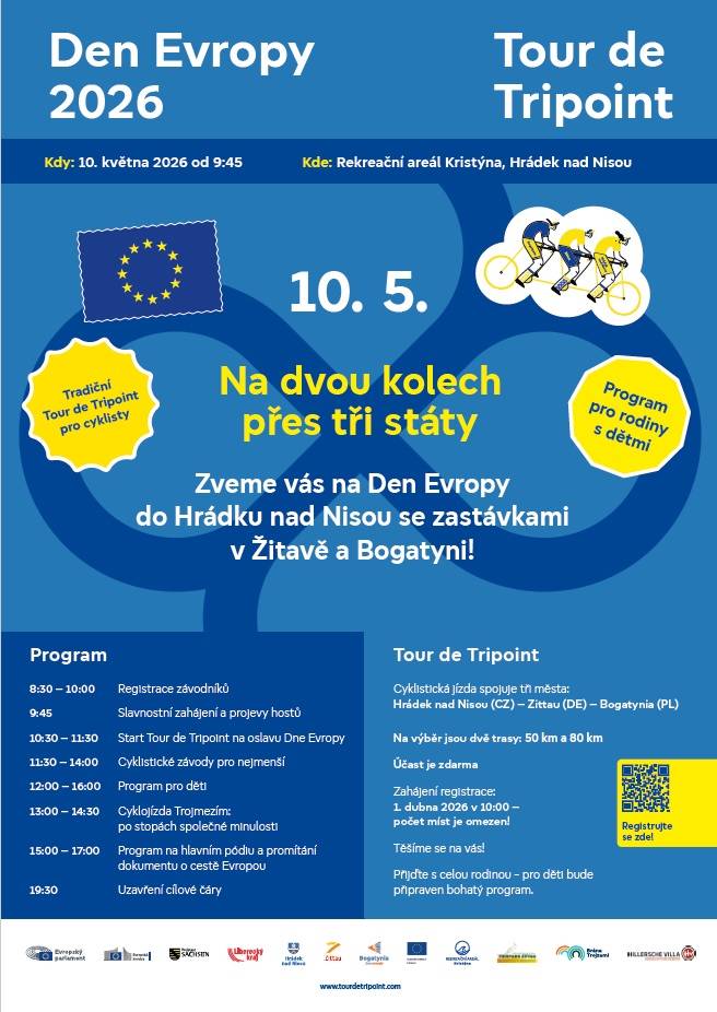 Na kole přes tři státy, celodenní program pro děti. V neděli 10. 5. 2026 v rekreačním areálu Kristýna.