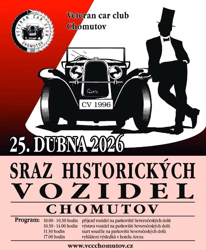 Zveme Vás na událost, která potěší milovníky vůně benzínu i elegance starých časů – Sraz historických vozidel v Chomutově! Uskuteční se v sobotu 25. dubna 2026 od 10:00. Průjezd obcí Droužkovice je plánovaný ve 13:15 hodin.