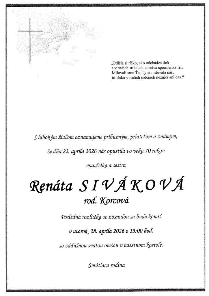 Renáta Siváková, rod. Korcová