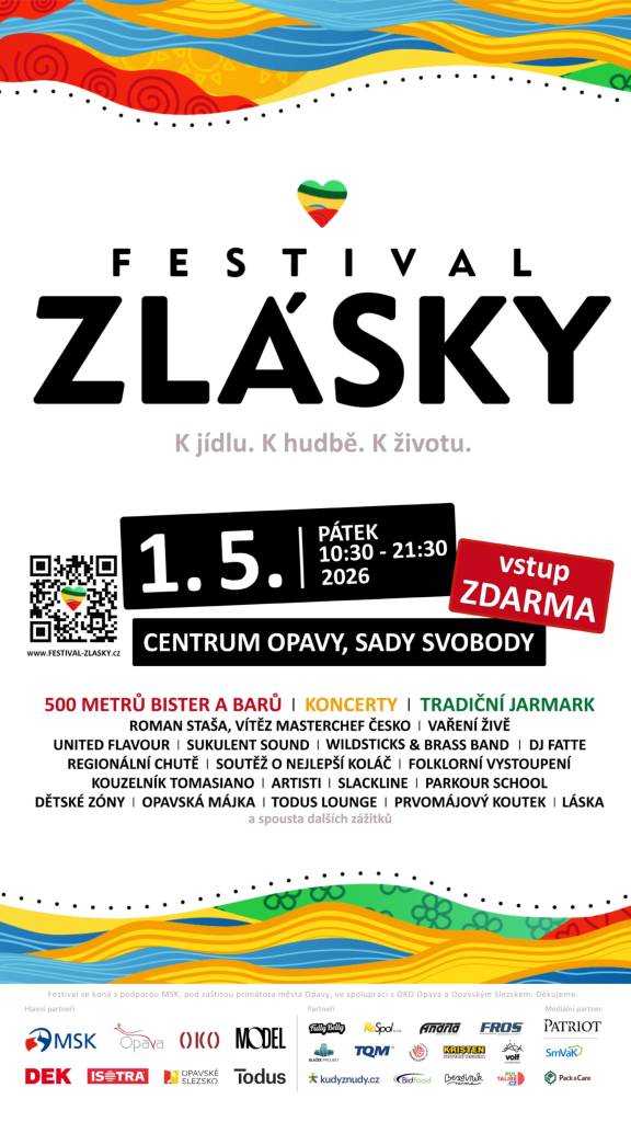 K jídlu. K hudbě. K životu.    Centrum Opavy, Sady Svobody    500 metrů bister a barů, koncerty, tradiční jarmark