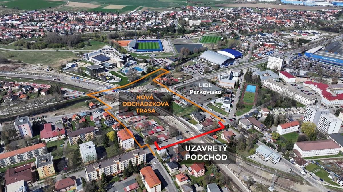 Dňa 22.4.2026 sa uskutočnila mimoriadna porada vedenia mesta so zástupcami viacerých zainteresovaných zložiek vrátane mestskej i štátnej polície, ktorú zvolal primátor Anton Danko k novým skutočnostiam vzniknutým pri sanácii podchodu Kukučínova v rámci modernizácie železničnej trate.   „V priebehu rekonštrukčných prác podchodu Kukučínova projektant vyhodnotil, že jeho statická nosnosť je nevyhovujúca, a preto bude nevyhnutné časť tejto stropnej konštrukcie vybúrať a nahradiť ju novou. Z toho dôvodu je nutné uzavrieť podchod pre verejnosť. Preto som oslovil pána primátora, aby sme uskutočnili stretnutie, keďže táto skutočnosť značne ovplyvní pohyb občanov v centre mesta,“ uviedol riaditeľ zhotoviteľa stavby modernizácie železníc Vladimír Samek.    Rokovanie bolo zamerané na dôkladnú prípravu celého plánu sprístupnenia obchádzkových trás, pričom mesto predložilo zásadné požiadavky.  „Žiadali sme opraviť vedľajšie oplotenie, aby mládež ani len nenapadlo prechádzať cez železničnú trať. Prvý týždeň tam nasadíme aj hliadky mestskej polície. Ďalšou našou požiadavkou bolo, aby celú novú obchádzkovú trasu dôsledne označili šípkami a taktiež, aby zhotoviteľ vybetónoval všetky nespevnené plochy tak, aby bol umožnený bezpečný prechod aj mamičkám s kočíkmi. Zároveň posunieme zastávku MHD od podchodu až dolu na Štefánikovu ulicu, aby to mali cestujúci čo najbližšie k vytvorenému prechodu,“ povedal primátor Anton Danko.  ŽSR spolu so zhotoviteľom stavby sprístupnia prechod popod most na mieste cyklistického chodníka pri dodržaní všetkých bezpečnostných opatrení. Na jednom z obrázkov ponúkame náhľad novej obchádzky. Žiaci škôl sídliacich na Kukučínovej a Rovnej ulici si predĺžia cestu do školy o cca 800 metrov, čiže o nejakých 10-15 minút.  „Vzhľadom k tomu, že nám pán primátor vyšiel maximálne v ústrety, tak táto operácia nám nespôsobí predĺženie plánovaných výluk. Ak by tomu tak nebolo, malo by to dopad aj na celkovú realizáciu všetkých ostatných objektov a zdržali by sme sa minimálne o 3-4 mesiace,“ dodal Vladimír Samek.  „Takáto veľká stavba prináša aj nečakané a nepredvídateľné situácie, ktorým musíme čeliť pragmaticky, bez emócií. Musím oceniť veľmi dobrú spoluprácu so zhotoviteľom. Výsledkom bude napr. aj to, že podchod Kukučínova kompletne zrevitalizuje na vlastné náklady. Tešme sa na to, keď celý tento projekt bude hotový, pretože prinesie pre naše mesto nemálo benefitov,“ doplnil primátor Anton Danko.  Podchod na Kukučínovu ulicu bude zatvorený 1. mája a opäť  sprístupnený 15. júna.