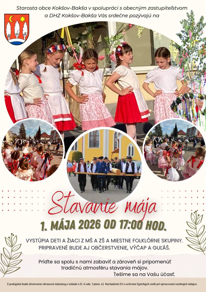 Stavanie mája - 1.5.2026 o 17.00 hod.