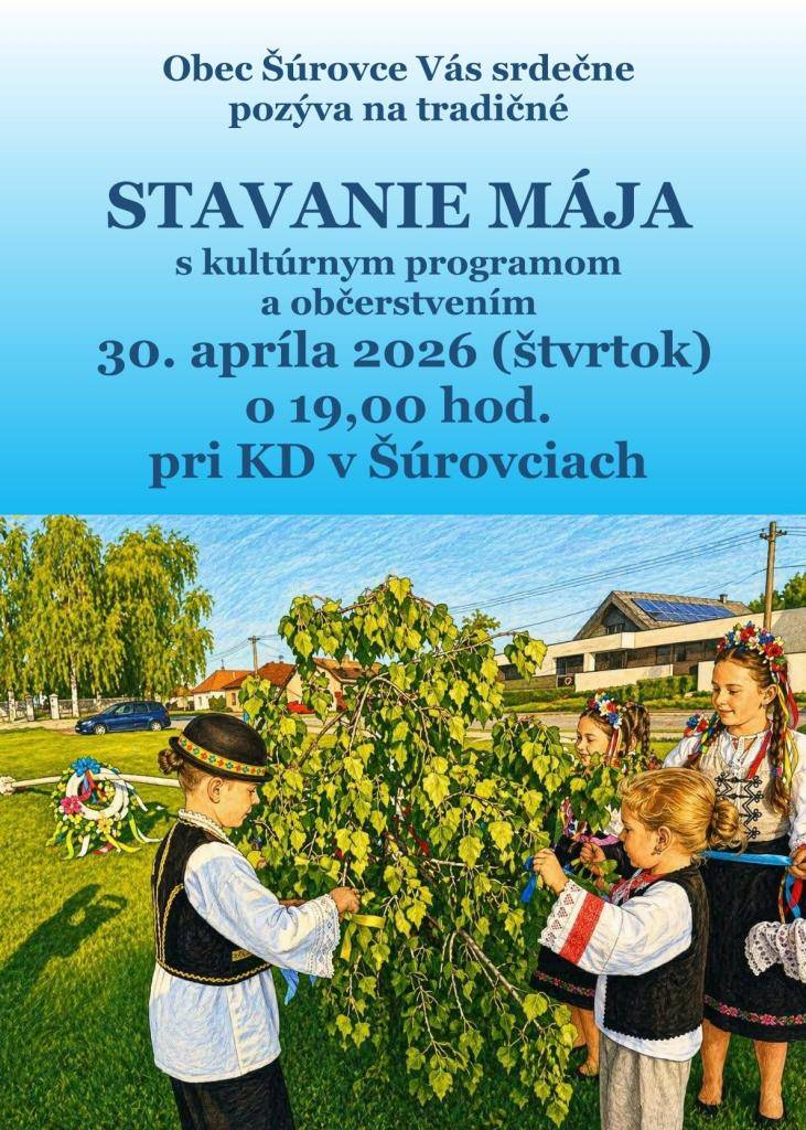 - o 19,00 hod. pri KD Šúrovce -