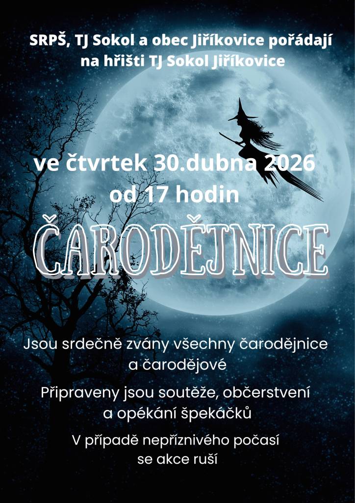 Zveme všechny čarodějnice a čaroděje na zábavné odpoledne.