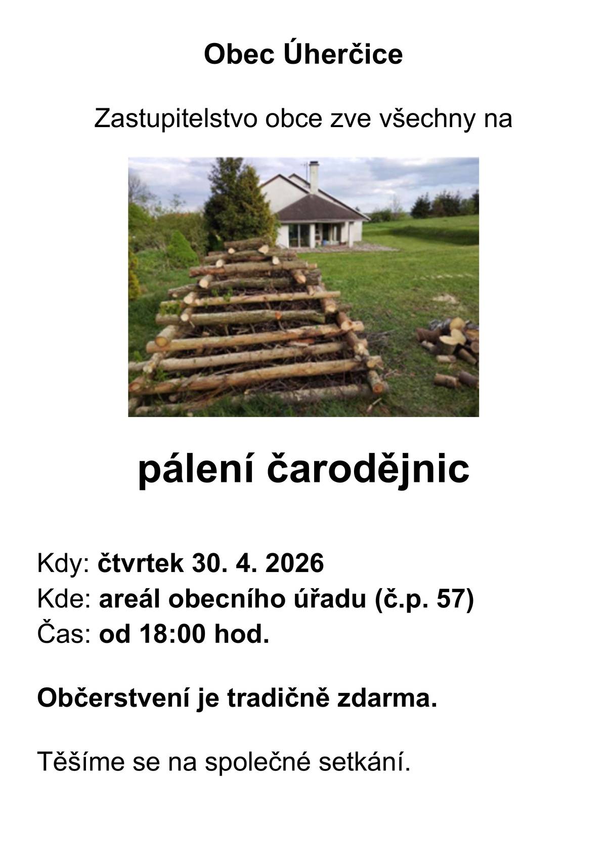 a tradiční pálení čarodějnic