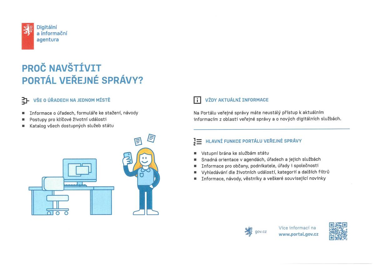 zveřejňujeme aktuální informace ke službám Portál občana, Portál veřejné správy, eDoklady, Identita občana, Czech Point
