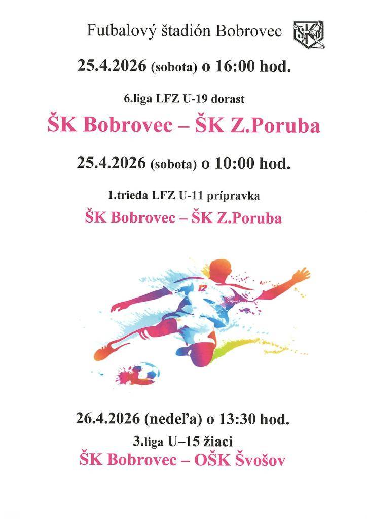 Pozvánka na futbalové zápasy