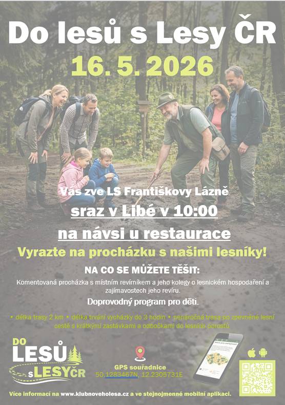Pozvánka na akci Do Lesů s Lesy ČR konanou dne 16.5.2026 od 10h.
