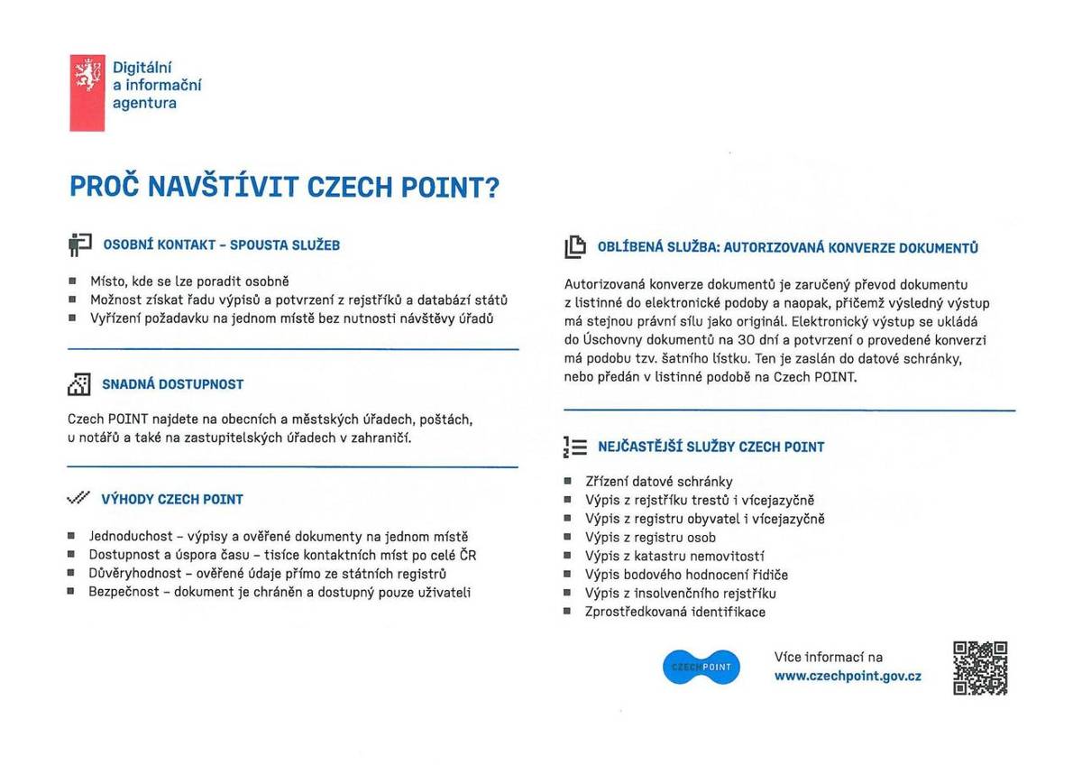 Informační materiály k digitálním službám státu.