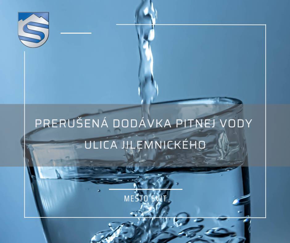 Oznamujeme obyvateľom, že dnes, 29. 4. 2026 od 09:00 hod., dôjde k odstávke pitnej vody na ulici Jilemnického v meste Svit. Odstávka potrvá do odstránenia poruchy.