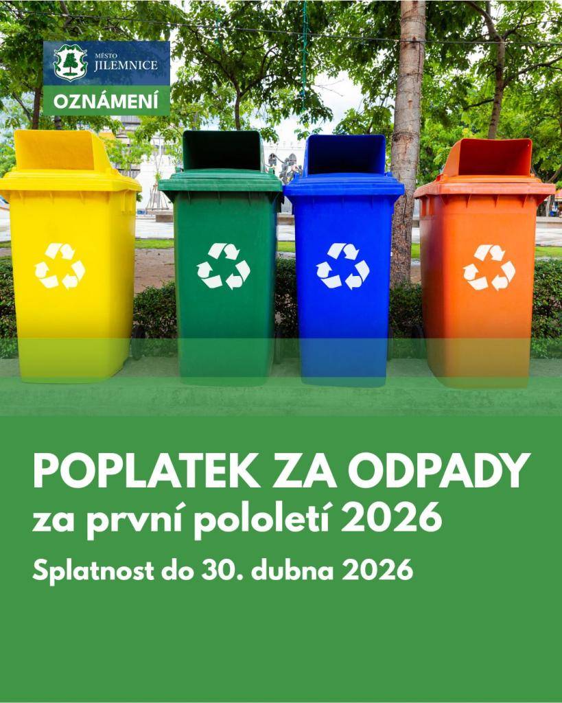 Poplatek za odpady v roce 2026 činí 900 Kč, (platí občan s trvalým pobytem a vlastník bytu, rodinného domu nebo rekreačního objektu, kde není nikdo trvale hlášen).