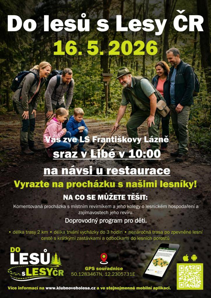 Lesní správa Františkovy Lázně zve na nenáročnou komentovanou procházku lesem s doprovodným programem pro dět
