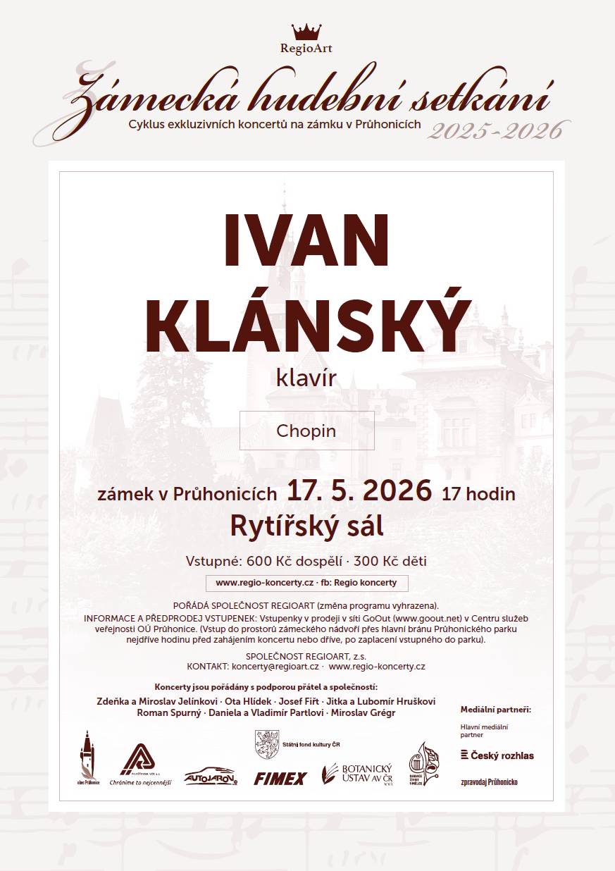 Zveme Vás na kulturní událost na zámek v Průhonicích.