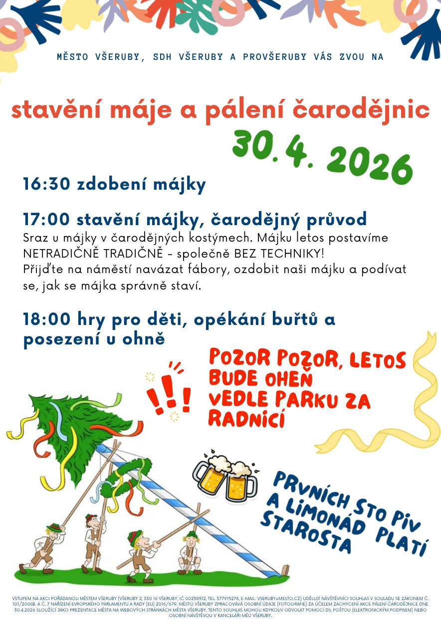Chystáte se na Májku? Letos to u nás bude pořádná jízda a hned se dvěma „poprvé“! Protože naši hasičárnu momentálně zdobí lešení a na náměstí by nám čarodějnice odfoukly auta, přesouváme ohniště na zelený plácek mezi parkem a kulturákem. Bude to tam bezpečnější, útulnější a děti tam budou mít královský prostor na hraní. K tomu jsme se rozhodli pro návrat ke kořenům – žádná technika, žádný jeřáb, májku letos zkusíme vztyčit hezky postaru, pěkně ručně a s pořádnou dávkou chlapské síly! 💪 Sraz v čarodějnických kostýmech (čím strašidelnější, tím lepší!) máme u májky v 16:30, v 17:00 vypukne ta pravá „makačka“ se stavěním májky a v 18:00 škrtneme zápalkou a zapálíme oheň. 🔥 Buřty si přibalte do batohu, ale pokud zapomenete, nezoufejte – v přilehlém KD vás naši hasiči nenechají o hladu a ani o žízni. Přijďte nás podpořit, ať v tom ručním zvedání nejsme sami, a užít si sousedskou pohodu v novém „nouzovém“ areálu! 🧙♀️🌭🌲