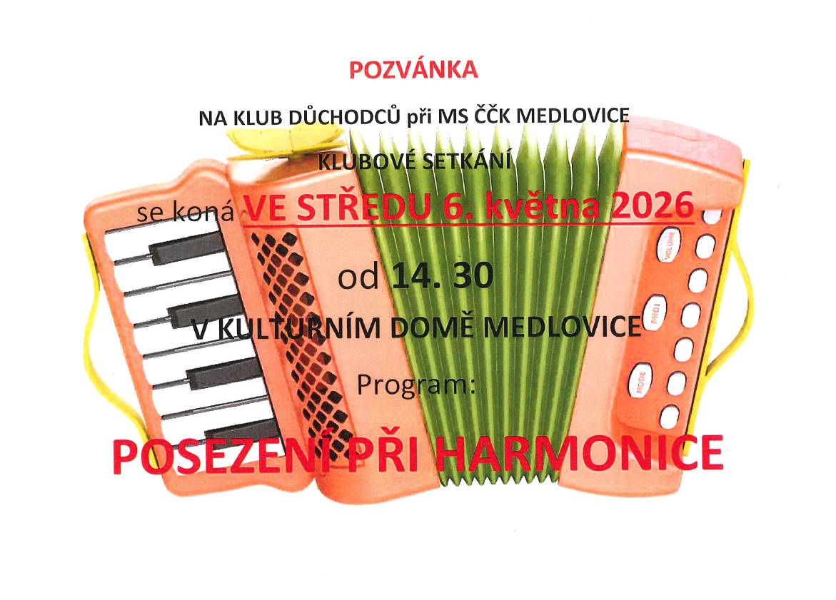 Ve středu 6. května od 14:30 na kulturním domě.