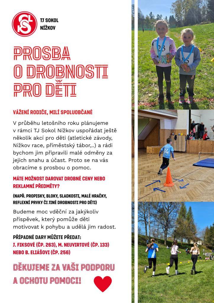 Malí sportovci potřebují odměnu jako motivaci.  Pomůžete nám, udělat dětem radost?