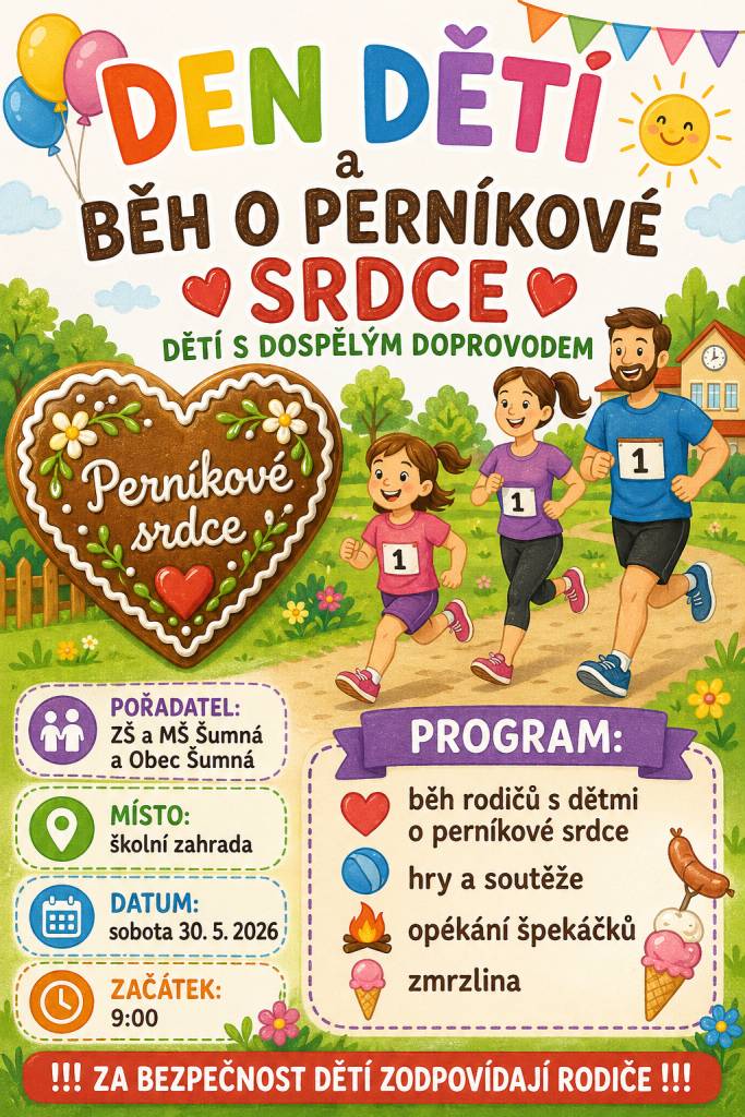 Den dětí a běh o perníkové srdce Šumná