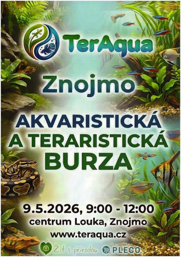 Akvaristická a teraristická burza - 9.5.2026 - centrum Louka, Znojmo