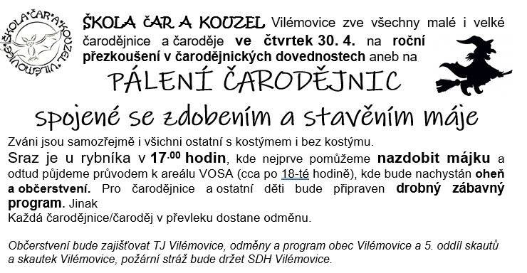 Pálení čarodějnic + stavění máje