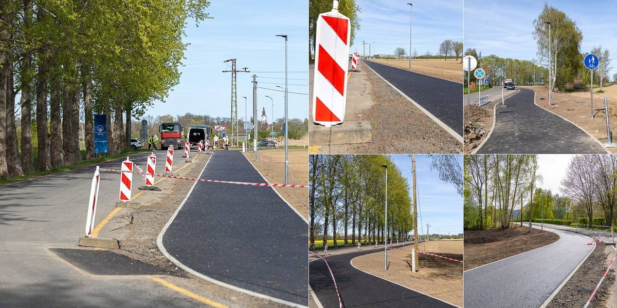 Fotogalerie a průvodní text na Zoneramě (odkaz) 💎 >>> V místě kruhového objezdu u státních hranic právě dodavatel napojuje další úsek cyklotrasy, který propojí stávající stezku podél Žitavské ulice s areálem Kristýna.