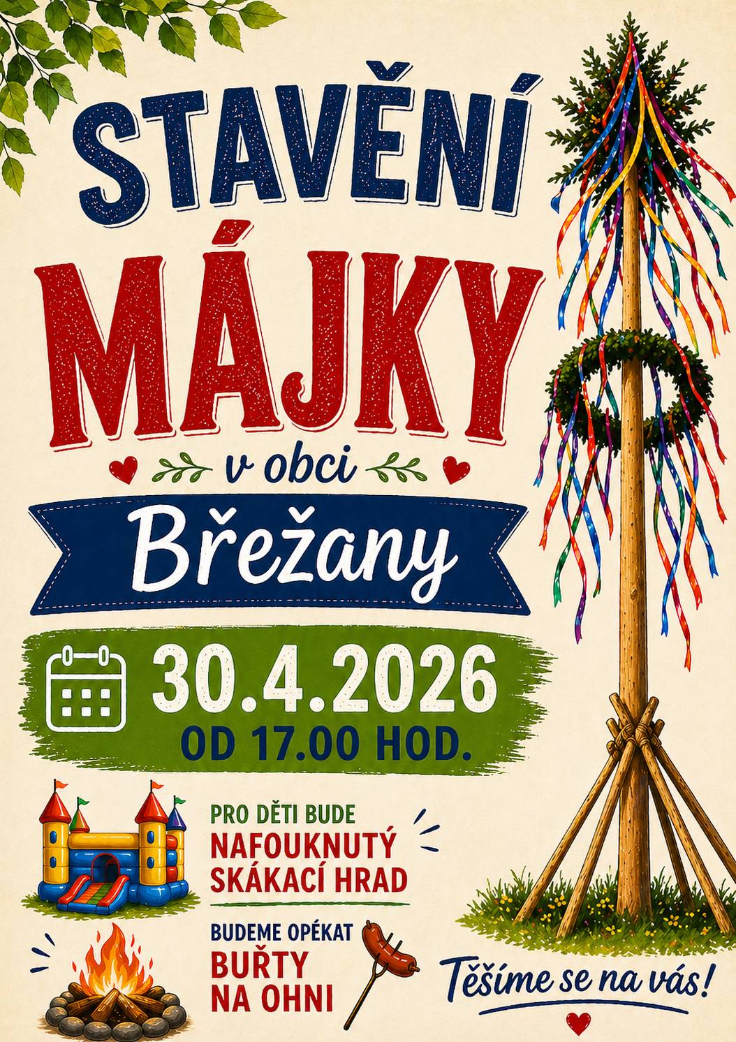 Stavění májky - 30.4.2026 od 17.00 hod.