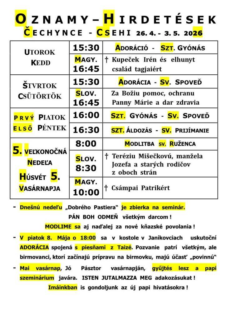 omšový poriadok - miserend